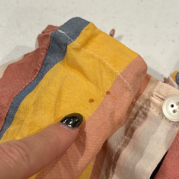 Madewell Button-Back Tie Tee in Sherbet Stripe Antique Coral - Picture 8 of 8